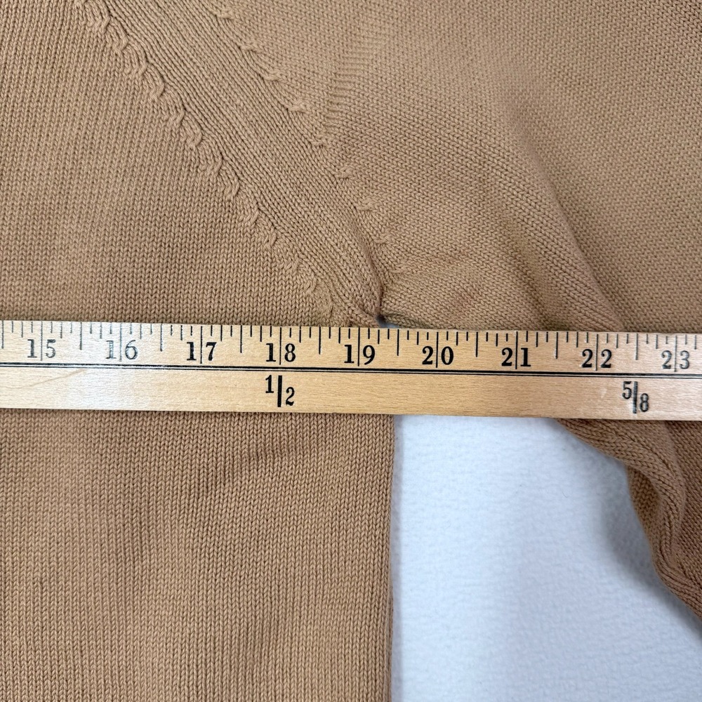 Quince 100% Organic Cotton Fisherman Sweater Camel Tan Mock Neck Womens Small - Picture 5 of 8
